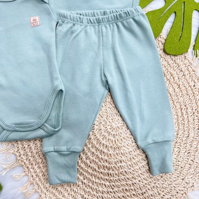 Conj. Body e Calça 100% Algodão Egípcio com Proteção UV50+ - Verde